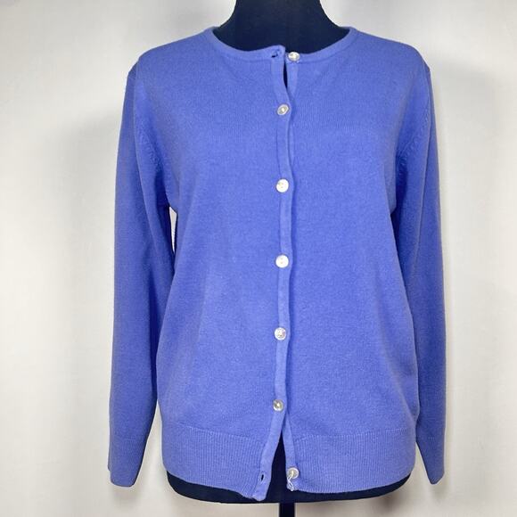 Vintage Jack Scotland Cardigan 100% Cashmere Women’s Blue Periwinkle Medium - Picture 3 of 8